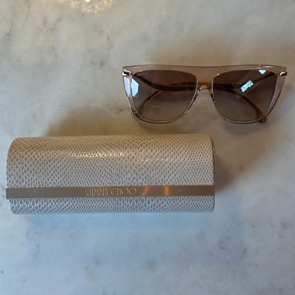 NWOT Jimmy Choo Sunglasses with Case and Branded Lens Cleaning Cloth - Picture 3 of 15